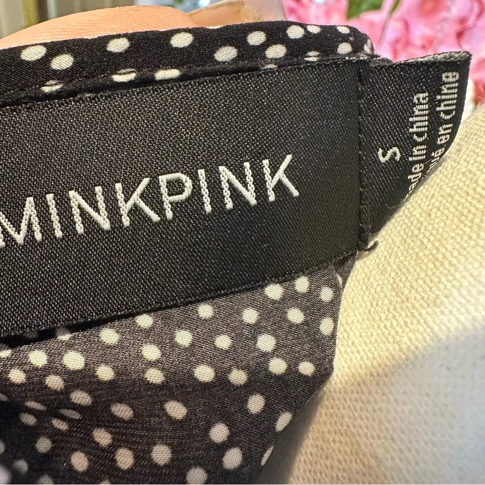 MINKPINK Black Peplum Long Sleeve Blouse - Picture 5 of 7